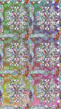 Tarafsız renklerde çiçekler. Renkli Bahar Temalı, pürüzsüz bir arka plan. Çiçekli, suluboya desenli kusursuz çiçek deseni. Düz Çiçek Elementleri Tasarım Raster illüstrasyonu.