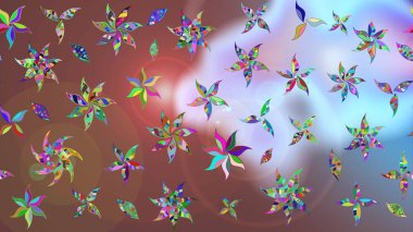 Kahverengi el çizimi. Raster deseni. Sanat, çiçeklere ilham verir ve arka plan bırakır. Karalama çiçekleri çizim deseni.