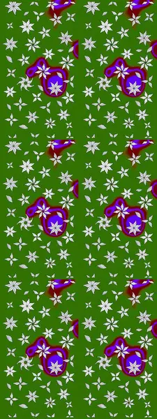 Yeşil çiçekli eskiz deseni, suluboya çiçek deseni, sevimli çiçek, duvar kağıdı, kart veya kumaş için fayanslı. Raster - stok.