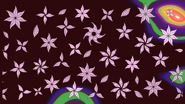 Küçük çiçekteki sevimli çiçek deseni. Raster deseni. Soyut çiçek çizim kalıbı arka planı. Raster illüstrasyonu. Kahverengi renklerde.