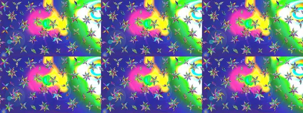 Düz Çiçek Elementleri Tasarımı. Renkli Bahar Teması eskiz kalıbı. Parlak arkaplan eskiz desenli çiçekli fantezi tasarımı.