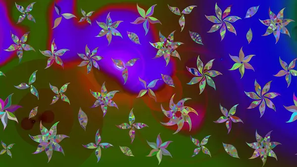 Raster - stok. Yeşil çiçekli eskiz deseni, suluboya çiçek deseni, sevimli çiçek, duvar kağıdı, kart veya kumaş için fayanslı.