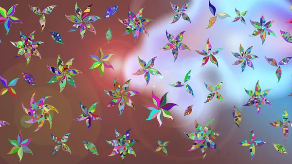 Kahverengi el çizimi. Raster deseni. Sanat, çiçeklere ilham verir ve arka plan bırakır. Karalama çiçekleri çizim deseni.