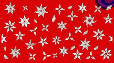 Renkli Bahar Teması eskiz kalıbı. Çiçek desenli eskiz, yaz çiçekleri. Kırmızı renkte çiçekler. Düz Çiçek Elementleri Tasarımı.