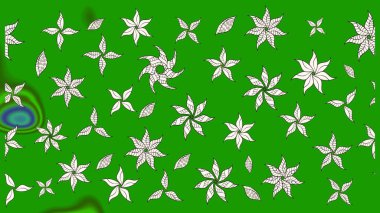 Raster. Düz Çiçek Elementleri Tasarımı. Renkli Bahar Teması çizim şablonu.