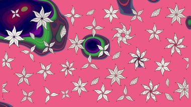 Eski usul. Tomurcukları çiçek olan sevimli bir çiçek deseni. Raster. Eskiz geçmişi. Raster illüstrasyonu. Kumaş, tekstil ve duvar kağıdı baskısı için..