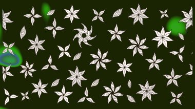 Raster deseni. Bahar çiçekleri dallı desen, gri renkler çiçekli siluet.