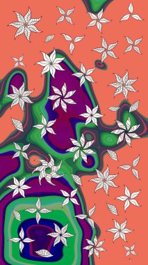 Tekstil ve kapak tasarımı için mükemmel. Doodle tarzı. Elle çizilmiş sonbahar çiçeği deseni. Turuncu renkli çiçekler. Renkli turuncu çizim deseni.