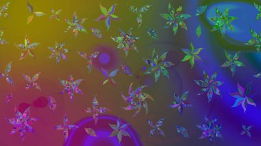 Kahverengi renkli çiçekler. Raster düz çiçek çizim deseni. Tasarım hediye paketi, tebrik kartları, posterler ve afiş tasarımı.