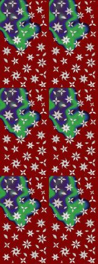 Parlak çiçekli kolaj çiçeği kırmızısı. Çiçek tasarımı için inanılmaz bir kolaj cenneti tarzı. Çiçekli zambaklar eskiz arka planı.