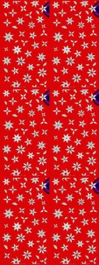 Kırmızı renkte bitkilerden oluşan parlak çiçekli çizim deseni.