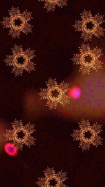 Kışın sembolü. İllüstrasyon kar tanesi. Güzel dekorasyon. Siyah, kahverengi ve kırmızı renklerde ayrık suluboya kar taneleri.