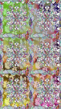 Motley illüstrasyonu. Küçük çiçekte güzel bir desen. Tarafsız çiçekli bahar çiçekleri. Küçük renkli çiçekler. Moda baskıları için zarif bir şablon.