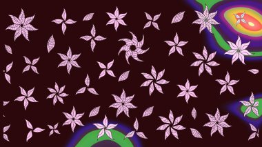 Küçük çiçekteki sevimli çiçek deseni. Raster deseni. Soyut çiçek çizim kalıbı arka planı. Raster illüstrasyonu. Kahverengi renklerde.