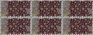 Küçük çiçekteki sevimli çiçek deseni. Kusursuz. Raster illüstrasyonu.