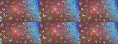 Renkli Bahar Teması eskiz kalıbı. Kahverengi renkli çiçekler. Düz Çiçek Elementleri Tasarımı. Çiçekle çizim deseni.