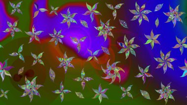 Raster - stok. Yeşil çiçekli eskiz deseni, suluboya çiçek deseni, sevimli çiçek, duvar kağıdı, kart veya kumaş için fayanslı.