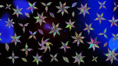 Robot resim. Küçük çiçekteki sevimli çiçek deseni. Raster illüstrasyonu.