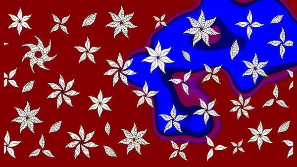 Klasik taslak çizimi. Raster çiçek izi. Çiçek kırmızısı eskiz deseni. Raster Yumuşak kumaş deseni.