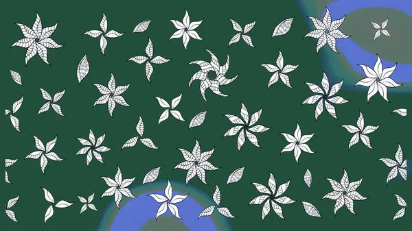 Çiçekli el çizimi çizimi deseni. Modern gelişim yeşil raster arka plan duvar kâğıdı illüstrasyon klasik çizgili iz sürme desenli çiçekler, çiçekli süsler.