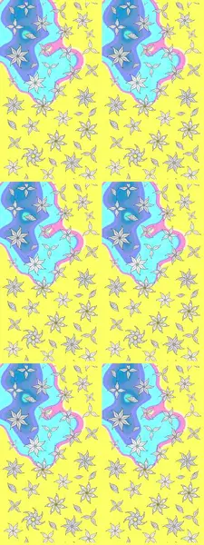 Eskiz modeli etnik tasarım. Yatak çarşafları, ceket, paket tasarımı, kumaş ve moda kavramları için tekstil baskısı. Çiçekleri, deniz kabukları, mandalaları ve suluboya efektleri olan deniz altyapısı.