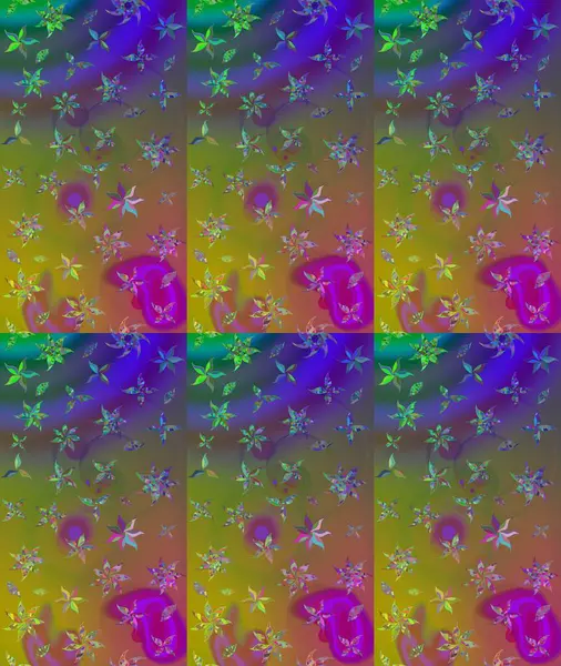 Tekstil için suluboya eskiz deseni. El çizimi çiçek çizimi deseni (fayans). Şirin çiçekli, desenli, yeşil renkli çizim deseni.