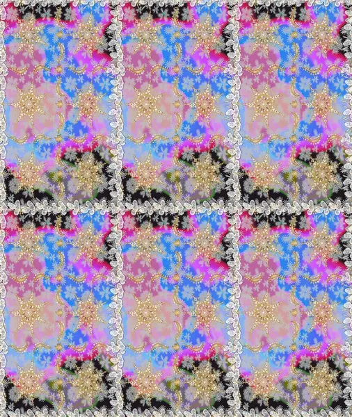 Geleneksel oryantasyon süsü. Klasik Raster çizimi. Tarafsız ve altın desenli. Klasik vintage arkaplan.