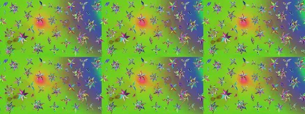 Küçük çiçekteki sevimli çiçek deseni. Yeşil renkte çiçekler.