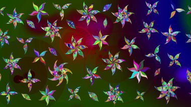 Çiçekli yeşil renkte bir çiçek deseni çiz. Suluboya tarzında yeşil renkte çiçekler.
