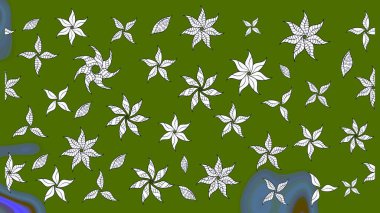 Moda baskıları için zarif bir şablon. Küçük renkli çiçekler. Küçük çiçekte güzel bir desen. Yeşil çiçekli bahar çiçekleri. Motley illüstrasyonu.