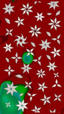 Zarif, parlak ve kırmızı çiçek desenli eskiz. Sabıka baskıları, bebek kıyafetleri, duvar kâğıtları, paket kutuları vb..