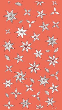 Düz Çiçek Elementleri Tasarımı. Turuncu renkli çiçekler. Güzel çiçek deseni. Renkli Bahar Teması çizim şablonu.