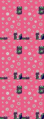 Güzel kumaş deseni. Güzel karalamalı çiçek desenli çizim. Küçük çiçekteki sevimli çiçek deseni. Raster illüstrasyonu.