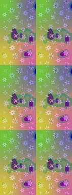 Raster güzel kumaş deseni çiziyor. Çiçek deseni. Düz Çiçek Elementleri Tasarımı. Renkli Bahar Teması çizim şablonu.