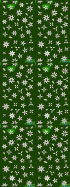 Düz Çiçek Elementleri Tasarımı. Süslü kumaş deseni. Raster illüstrasyonundaki çiçek desenli çizim. Renkli Bahar Teması çizim şablonu.