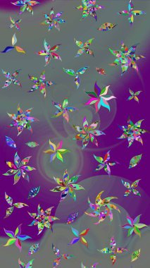 Kabile sanatı boho baskısı, klasik çiçek arkaplanı. Soyut etnik raster çizim kalıbı. Arkaplan dokusu, duvar kağıdı, gri renkli çiçek teması.