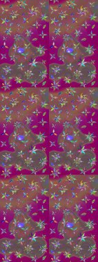 Renkli Bahar Teması eskiz kalıbı. Raster illüstrasyonu. Mor renkte zarif çiçek buketi suluboya. Düz Çiçek Elementleri Tasarımı.