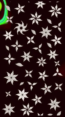 Siyah renklere karalamalar çizilmiş çiçek deseni. Raster illüstrasyonu.