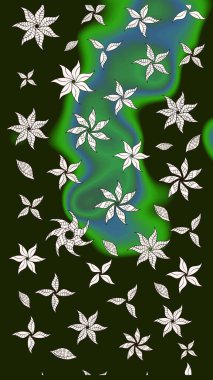 Sevimli çiçek raster deseni. Gri renkli çiçekler. Düz Çiçek Elementleri Tasarımı. Renk Bahar Teması eskiz şablonu.