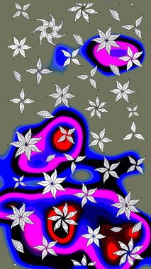 Zarif, parlak ve yeşil çiçek desenli bir taslak. Sabıka baskıları, bebek kıyafetleri, duvar kâğıtları, paket kutuları vb..