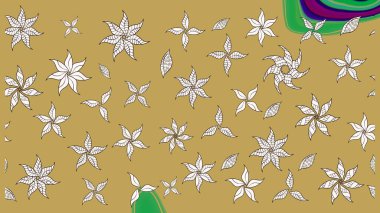 Küçük renkli çiçekler. Küçük çiçekte güzel bir desen. Moda baskıları için zarif bir şablon. Motley illüstrasyonu. Çiçekli yaz çiçekleri. Çizim.