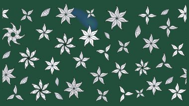 Çiçekli karalama şeklinde Raster çiçek deseni. Raster illüstrasyonu. Yumuşak, yaz çiçekleri yeşil renklerde.