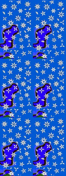 El çizimi. Çiçekler, dallar, bitkiler ve çiçekler. Raster illüstrasyonu. Güzel kumaş deseni.