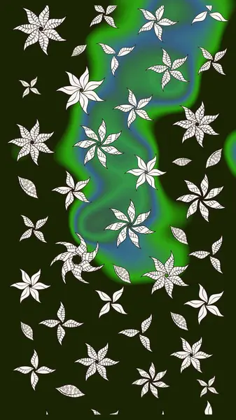 Sevimli çiçek raster deseni. Gri renkli çiçekler. Düz Çiçek Elementleri Tasarımı. Renk Bahar Teması eskiz şablonu.