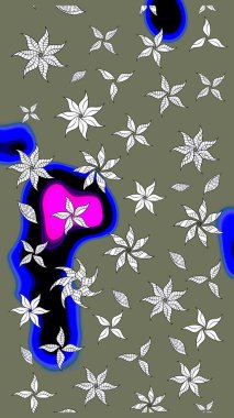 Nazikçe, güzel çiçek arkaplanı. Yeşil renkli çiçekler. Raster çiçek desenli ve çiçekli..