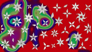 Çiçekli el çizimi çizimi deseni. Modern gelişim kırmızı raster arka plan duvar kağıdı çizimi klasik çizgili iz sürme desenli çiçekler, çiçekli süsler.