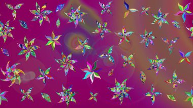 Modern çiçek arkaplanı. Halk tarzı. Moda baskıları için zarif bir şablon. Parlak renkli çiçekleri ve mor renkli yaprakları olan muhteşem bir çiçek deseni..