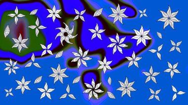 Raster deseni. Suluboya etkisi. Organik elementler. Botanik çizim deseni.