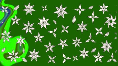 Çiçekli karalama şeklinde Raster çiçek deseni. Yumuşak, yeşil renkli yaz çiçekleri. Raster illüstrasyonu.