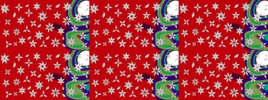 Sketch Colour Spring Theme eskiz kalıbı. Kırmızı renkte çiçekler. Düz Çiçek Elementleri Tasarımı. Sevimli çiçek raster deseni.